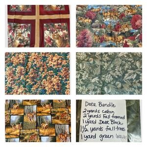 Cranston Village VIP Prints Deer Wildlife Fabric Bundle 7.5 Yard Cotton Quilting